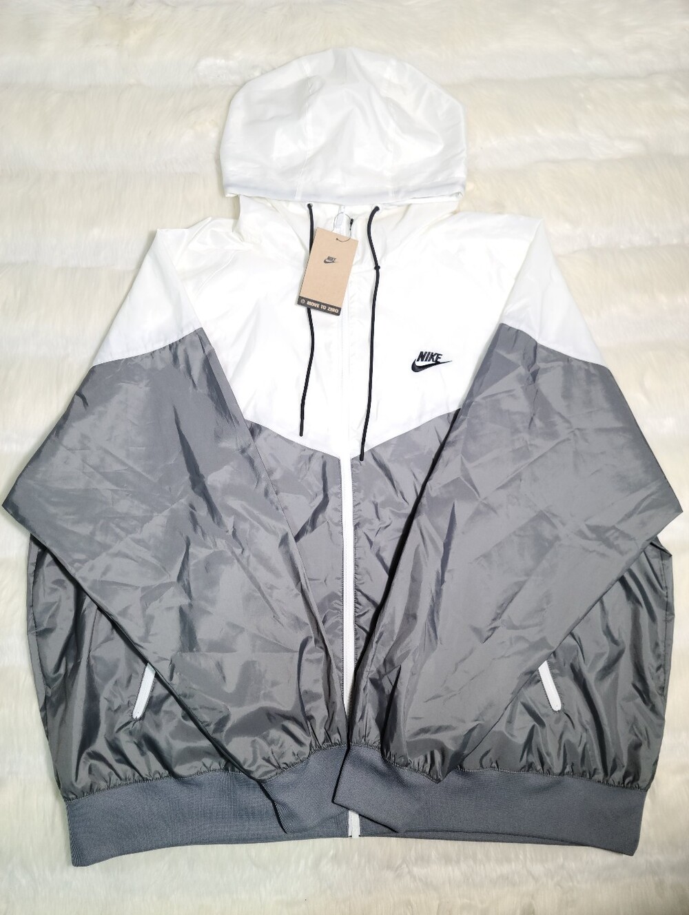 Nike Sportswear Windrunner Hooded Jacket Grey White Men XXL NEW